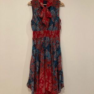 Floral handkerchief fit and flare dress.